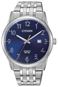 420091 CITIZEN® Quartz Stainless Steel Strap, Blue Dial with Date Watch