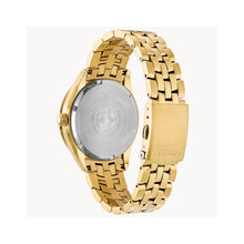 Load image into Gallery viewer, 410117 CITIZEN® Eco-Drive Gold Tone Stainless-Steel Watch With Black Face &amp; Diamond Hour Markers
