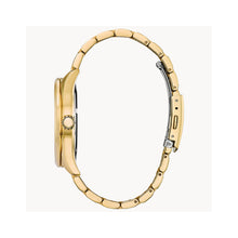 Load image into Gallery viewer, 410117 CITIZEN® Eco-Drive Gold Tone Stainless-Steel Watch With Black Face &amp; Diamond Hour Markers
