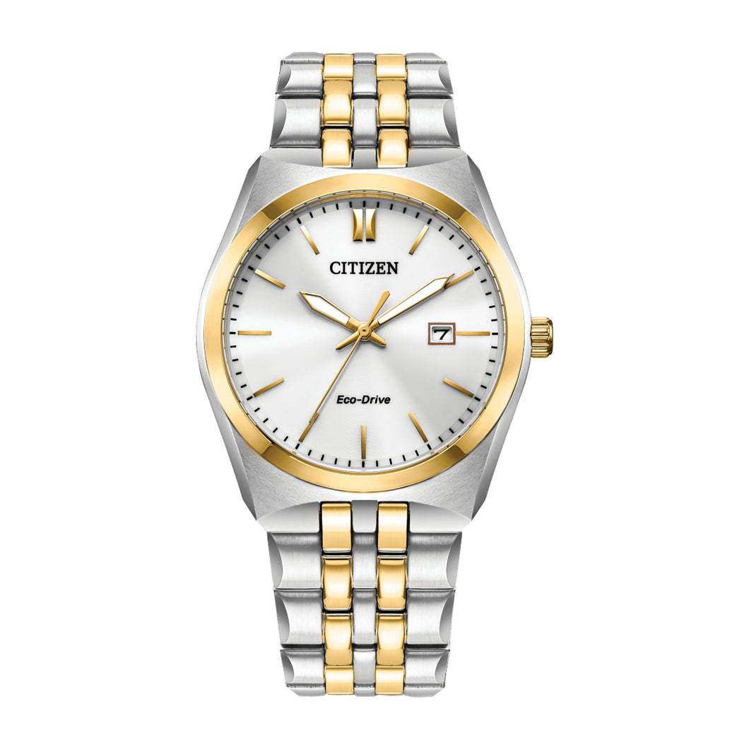 410073 CITIZEN®'s ECO-DRIVE Watch 2 Toned Watch with White Dial & Date