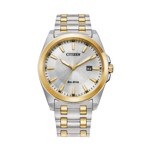 410078 CITIZEN®'s ECO-DRIVE Watch 2 Toned Watch with White Dial & Date