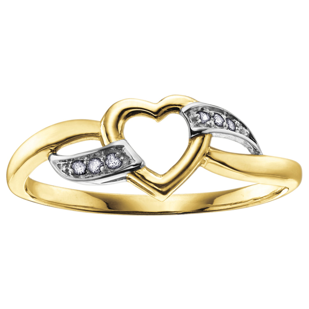 030144 10KT Yellow Gold .03CT TW Diamond Heart Ring