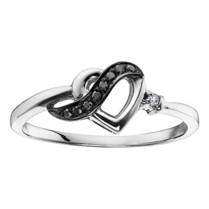 030145 10KT White Gold .05CT TW Enhanced Black Diamond Ring
