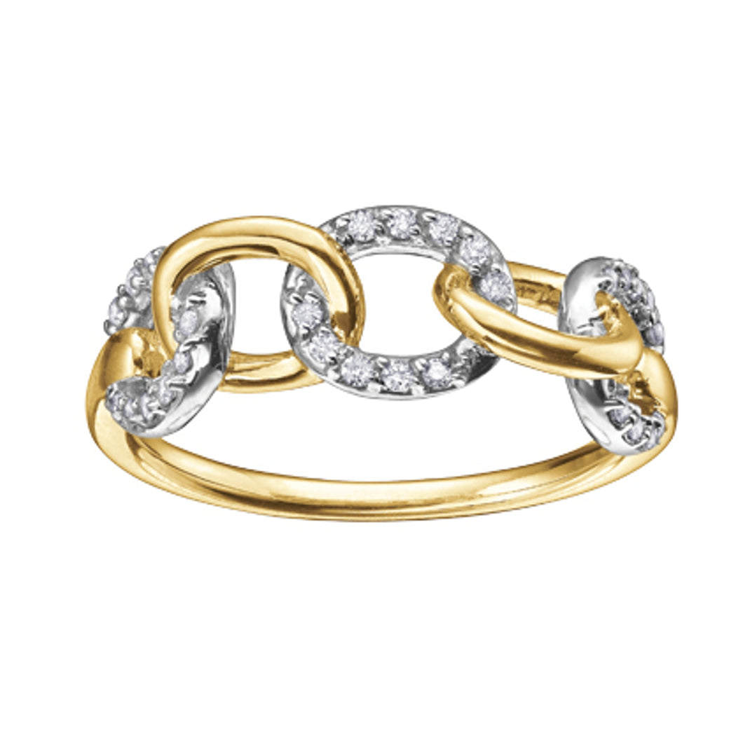 030197 OUT OF STOCK, PLEASE ALLOW 3-4 WEEKS FOR DELIVERY 10K Yellow & White Gold & .15CT TW Diamond Ring