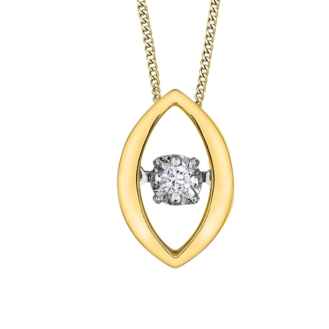 141044 10KT Yellow & White Gold .02CT TW Dancing Diamond Pendant