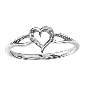 030132 OUT OF STOCK PLEASE ALLOW 3-4 WEEKS FOR DELIVERY 10KT White Gold .01CT TW Diamond Heart Ring