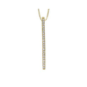 141541 OUT OF STOCK PLEASE ALLOW 3-4 WEEKS FOR DELIVERY 10KT Yellow Gold .10CT TW Diamond Bar Pendant
