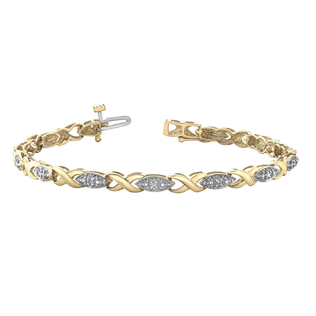 160001 OUT OF STOCK, PLEASE ALLOW 3-4 WEEKS FOR DELIVERY 10KT Yellow Gold .10CT TW Diamond Bracelet