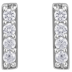 151068 OUT OF STOCK PLEASE ALLOW 3-4 WEEKS FOR DELIVERY 10K White Gold and .07CT TW Diamond Bar Stud Earrings