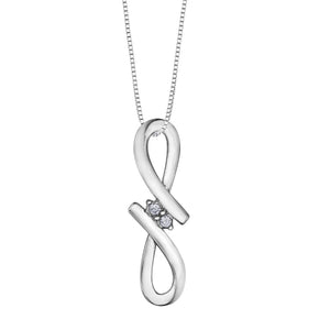 302837 Sterling Silver & Diamond Infinity Pendant