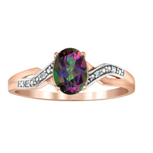 Load image into Gallery viewer, 060009 10KT Rose &amp; White Gold Mystic Topaz &amp; 0.01CT TW Diamond Ring
