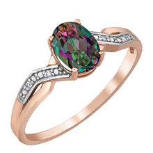 Load image into Gallery viewer, 060009 10KT Rose &amp; White Gold Mystic Topaz &amp; 0.01CT TW Diamond Ring
