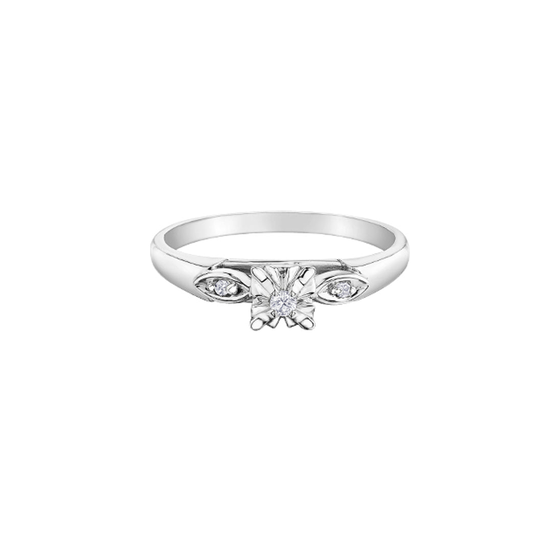 030024 OUT OF STOCK, PLEASE ALLOW 3-4 WEEKS FOR DELIVERY 10KT White Gold .05CT TW Diamond Ring