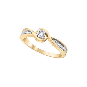 030019 OUT OF STOCK, PLEASE ALLOW 2-3 WEEKS FOR DELIVERY 10KT Yellow & White Gold .12CT TW Diamond Ring