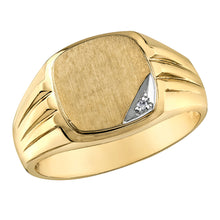 Load image into Gallery viewer, 040067 10KT Yellow Gold 0.01CT TW Diamond Signet Ring
