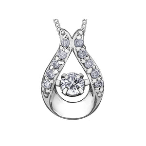 141585 OUT OF STOCK PLEASE ALLOW 3-4 WEEKS FOR DELIVERY 10K White Gold .12CT TW Dancing Diamond Pendant