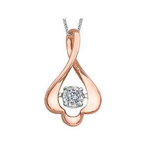 141586 10K Rose Gold .05CT TW Dancing Diamond Pendant