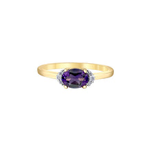 Load image into Gallery viewer, 060181 OUT OF STOCK PLEASE ALLOW 3-4 WEEKS FOR DELIVERY 10KT Yellow Gold Amethyst &amp; .05CT TW Diamond Ring

