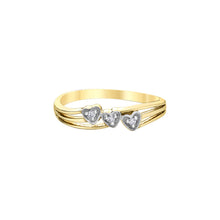 Load image into Gallery viewer, 030340 10KT Yellow Gold .024CT TW 3 Diamond Heart Ring
