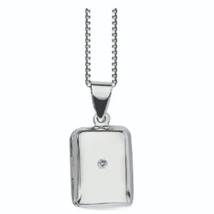 302857 OUT OF STOCK, PLEASE ALLOW 3-4 WEEKS FOR DELIVERY Sterling Silver & Diamond Locket