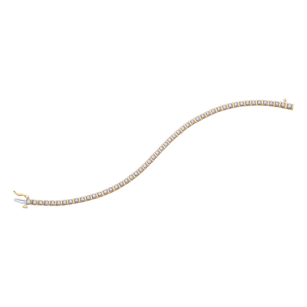 160003 OUT OF STOCK, ALLOW 3-4 WEEKS FOR DELIVERY 10KT Yellow Gold 0.50CT TW Diamond Tennis Bracelet