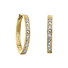 Load image into Gallery viewer, 150741 10KT Yellow Gold 0.15CT TW Diamond Hoop Earrings
