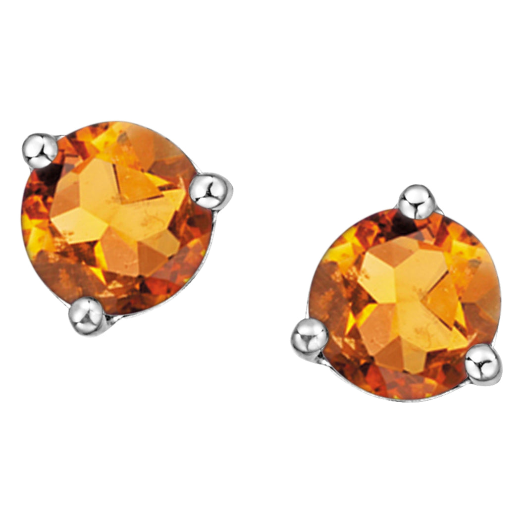 180029 OUT OF STOCK PLEASE ALLOW 3-4 WEEKS FOR DELIVERY 10KT White Gold Citrine 5mm Stud Earrings