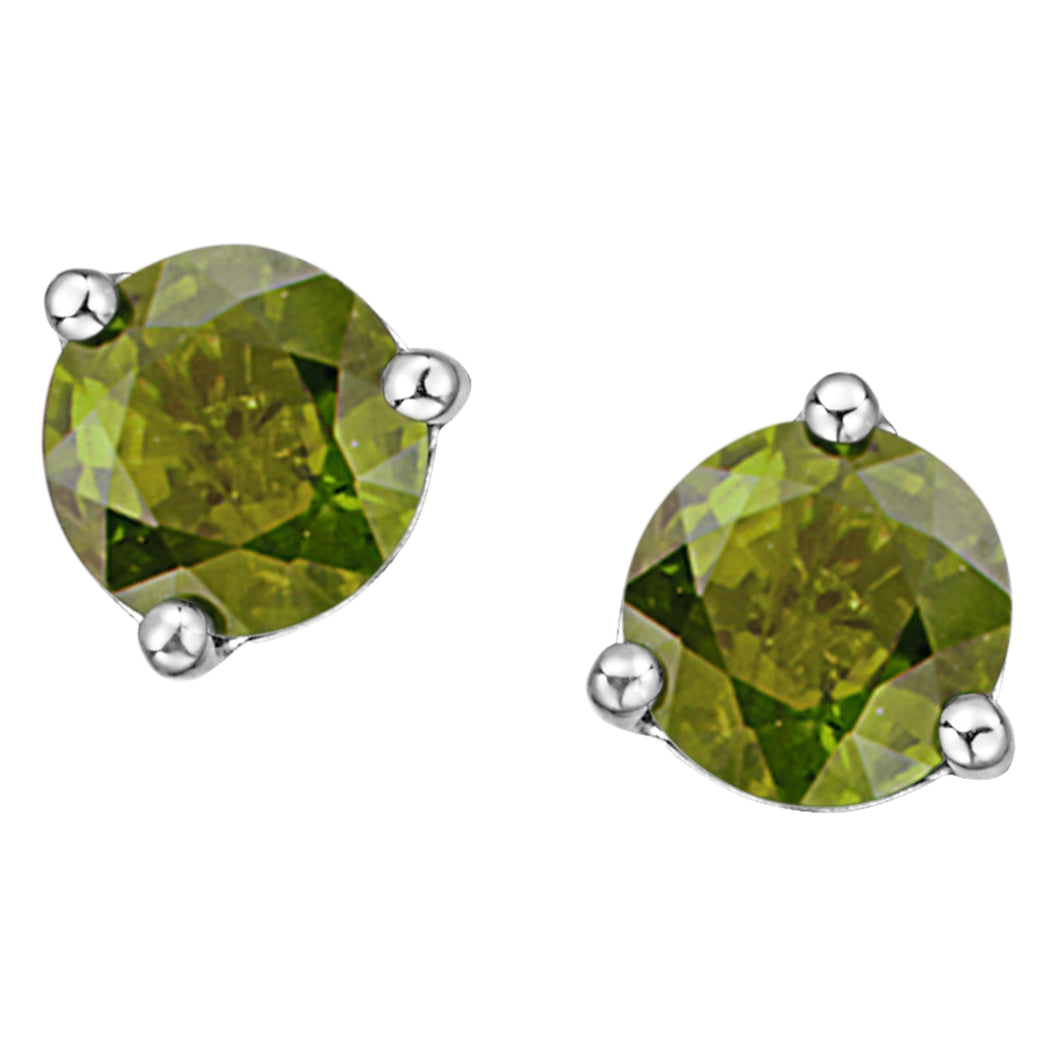 180050 OUT OF STOCK PLEASE ALLOW 3-4 WEEKS FOR DELIVERY 10KT White Gold Peridot 5mm Stud Earrings