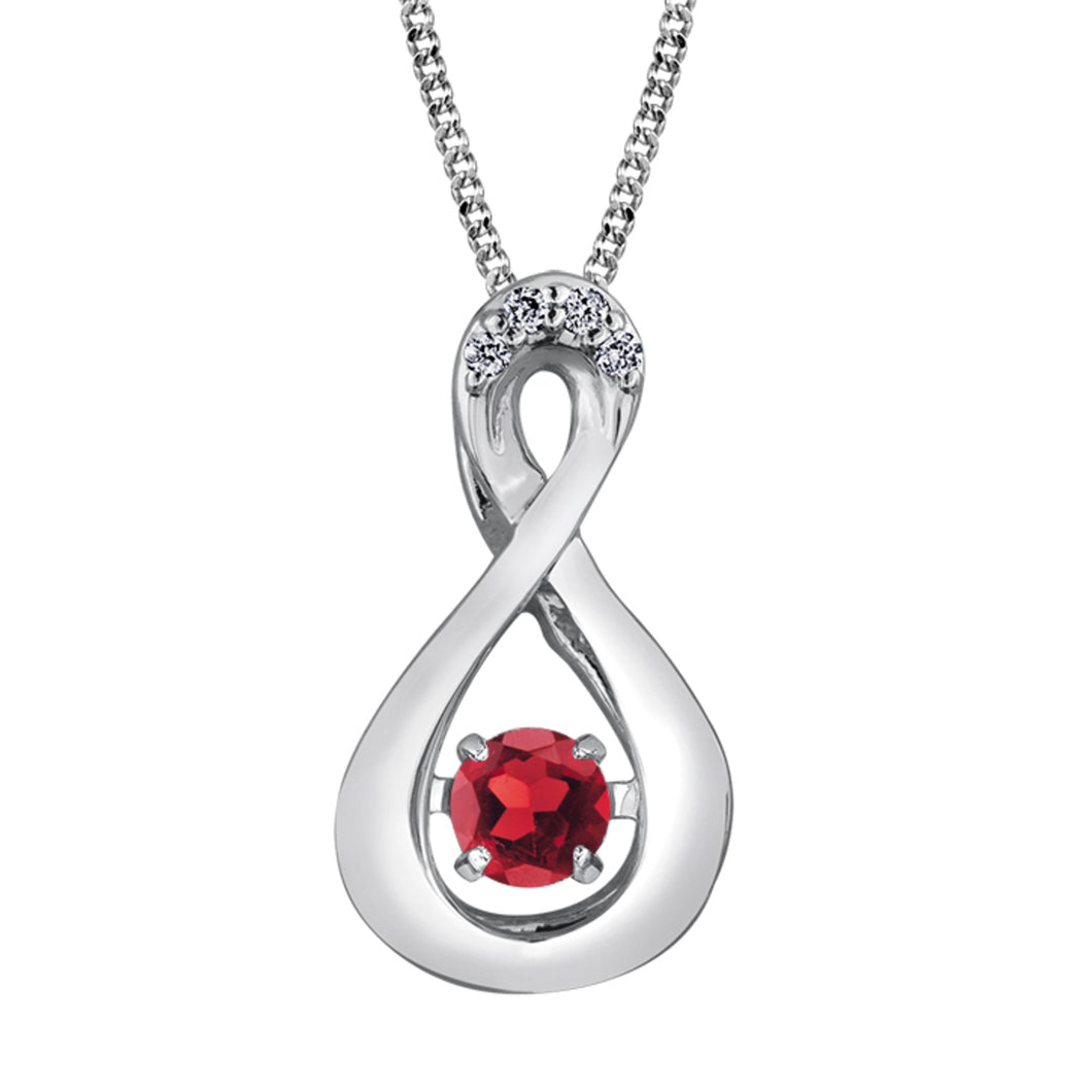 170096 OUT OF STOCK PLEASE ALLOW 3-4 WEEKS FOR DELIVERY 10KT White Gold Dancing Garnet & 0.01CT TW Diamond Pendant