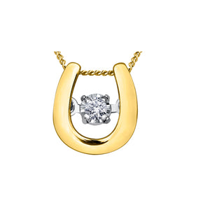 141087 10KT Yellow & White Gold .02CT TW Dancing Diamond Pendant
