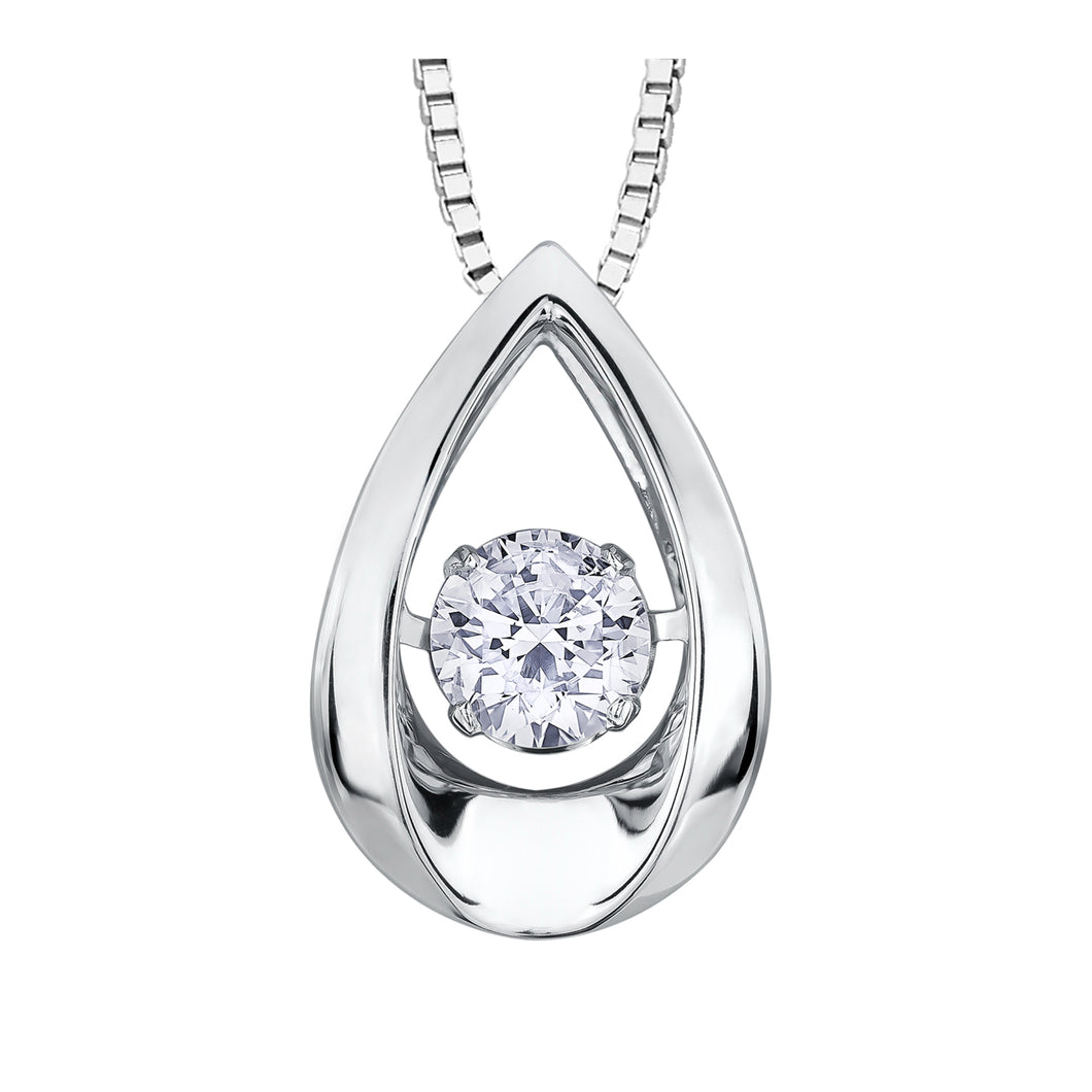 141091 OUT OF STOCK PLEASE ALLOW 3-4 WEEKS FOR DELIVERY 10KT White Gold 0.05CT TW Dancing Diamond Pendant