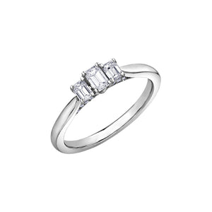 080115 14KT White Gold .50CT TW Emerald Cut Diamond Ring *50% OFF FINAL SALE*