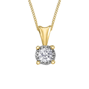 141096 10K Yellow & White Gold .10CT TW Solitaire Diamond Pendant
