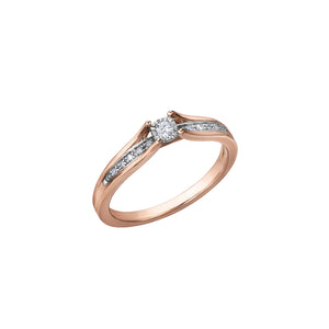 030169 10K Rose & White Gold & 0.10CT TW Diamond Ring