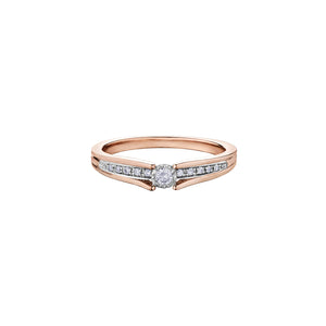 030169 10K Rose & White Gold & 0.10CT TW Diamond Ring