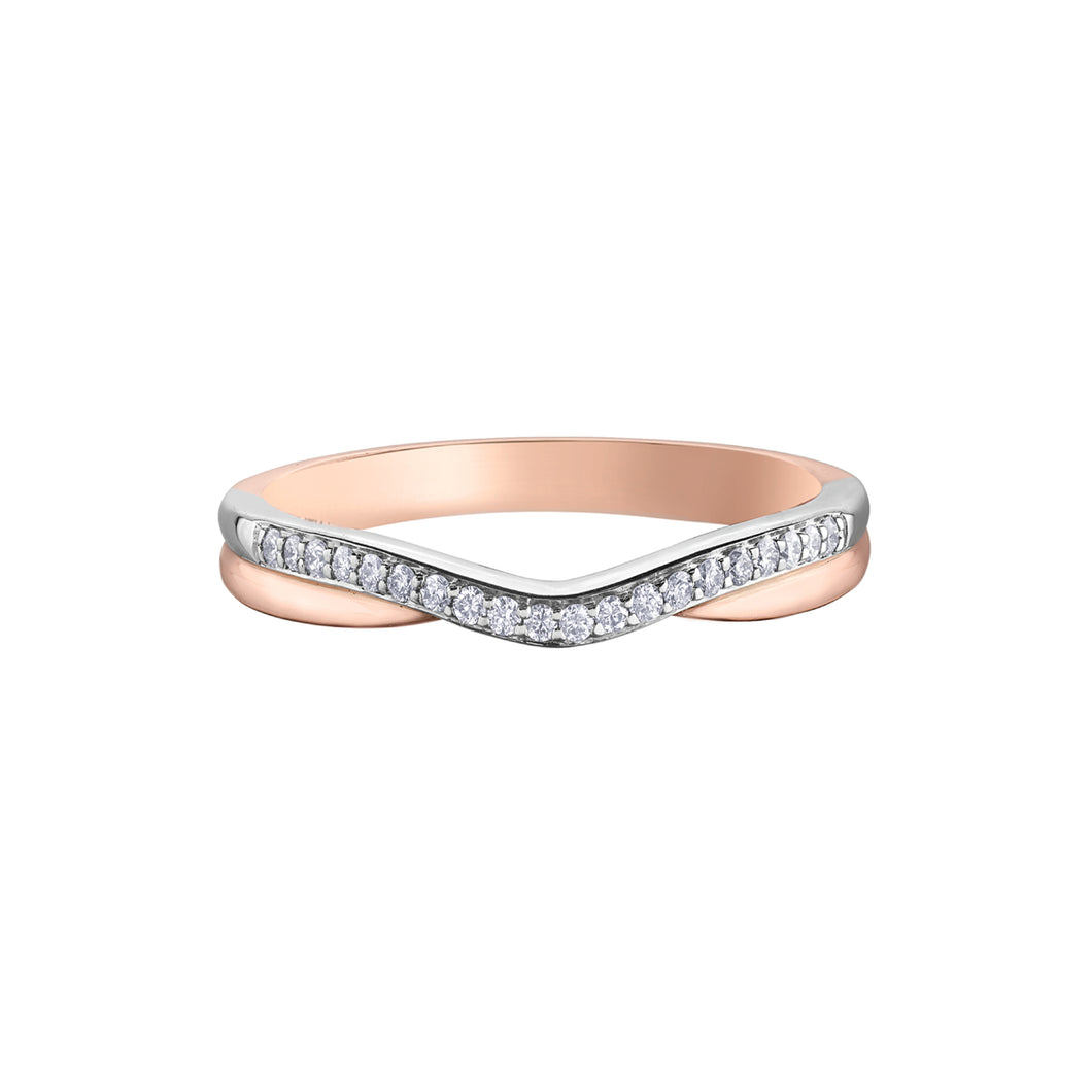 120180 10KT Rose & White Gold .10CT TW Diamond Ring