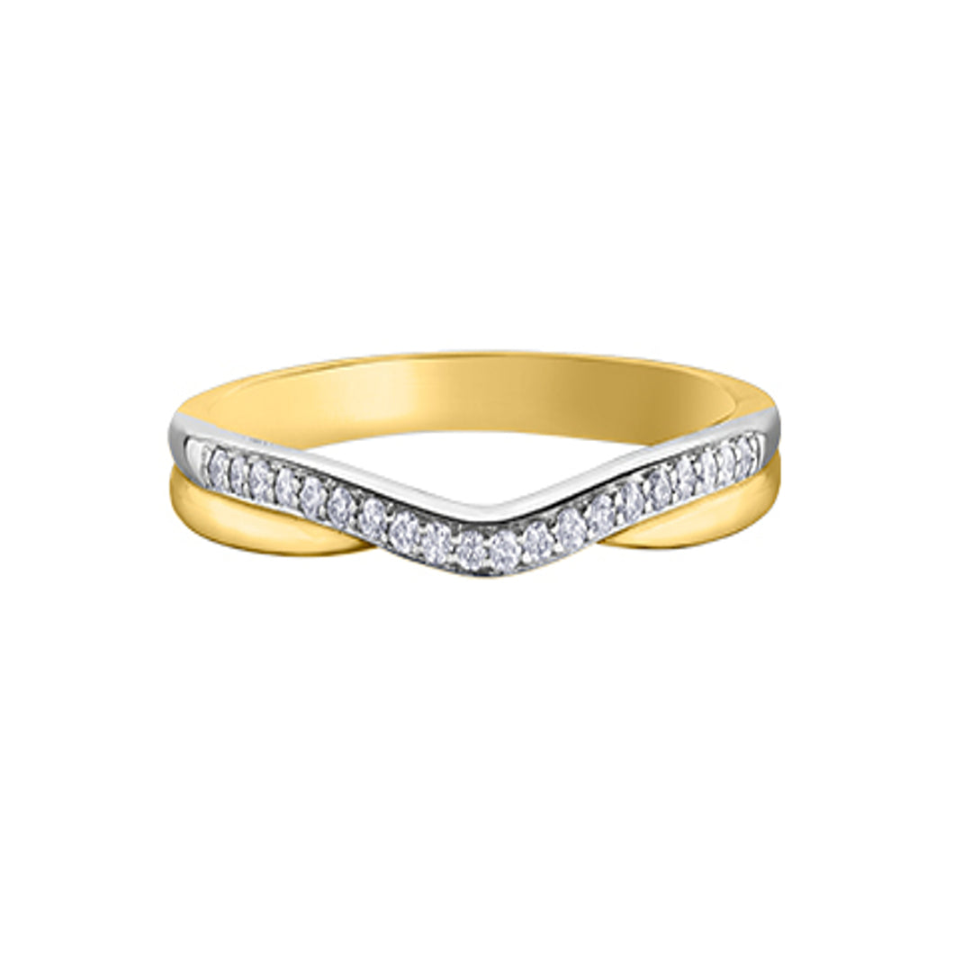 030090 10KT Yellow & White Gold .10CT TW Diamond Ring