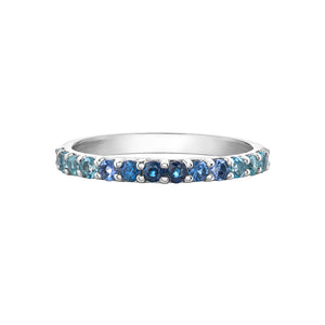 060113 OUT OF STOCK PLEASE ALLOW 3-4 WEEKS FOR DELIVERY 10KT White Gold Multi Gemstone Ocean Ombre Ring