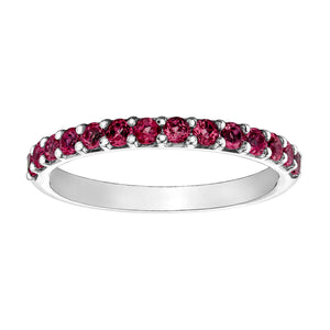 060047 10KT White Gold Created Ruby Ring