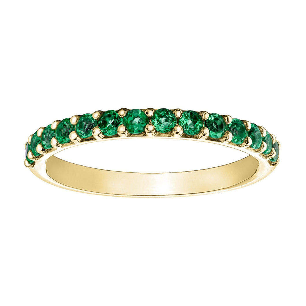 060048 10KT Yellow Gold Created Emerald Ring