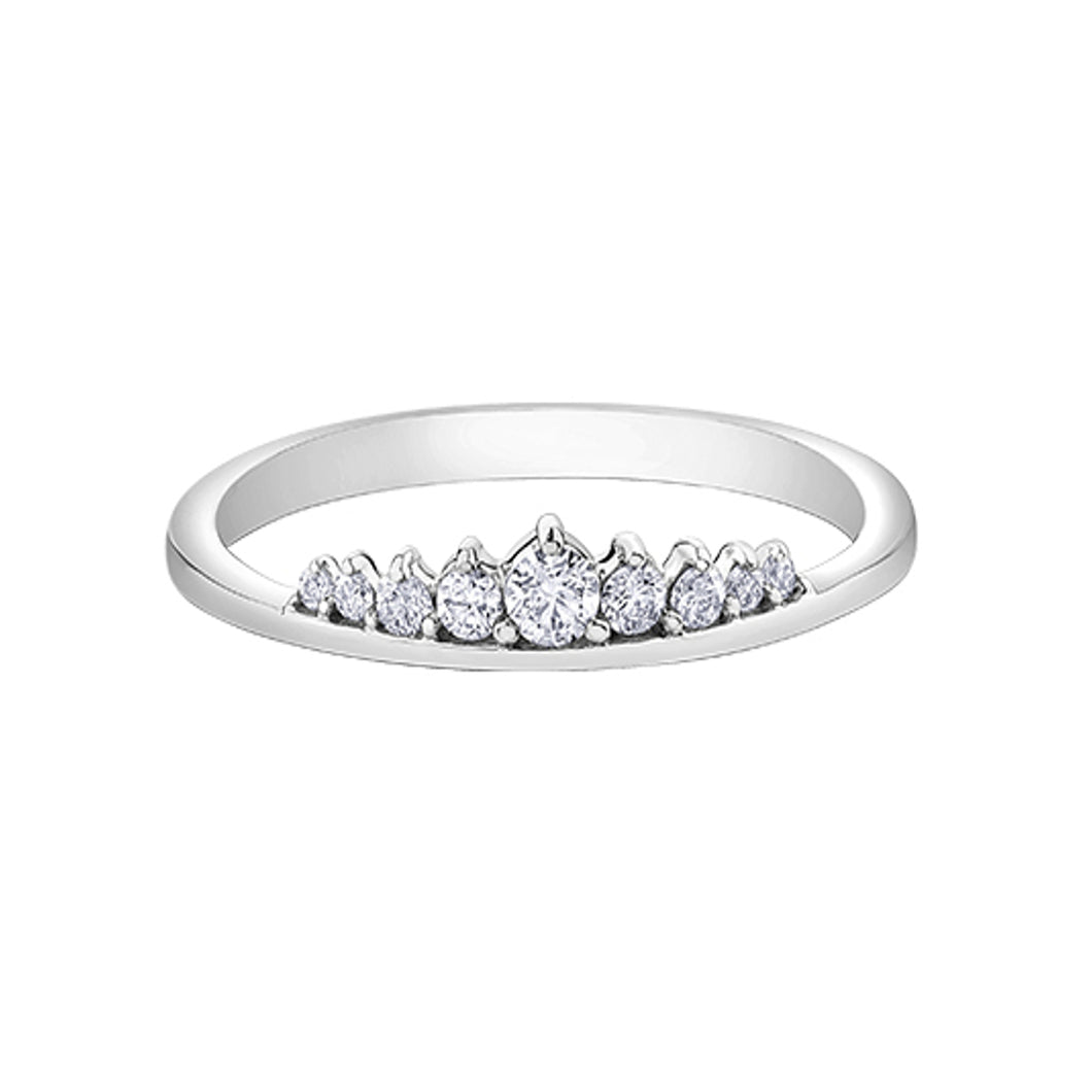 030254  10KT White Gold & 0.15CT TW Diamond Ring