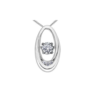 141564 OUT OF STOCK PLEASE ALLOW 3-4 WEEKS FOR DELIVERY 10KT White Gold Dancing Diamond .04CT TW Pendant
