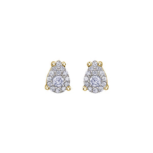 151147 10KT Yellow Gold .16CT TW Diamond Pear Shaped Earrings
