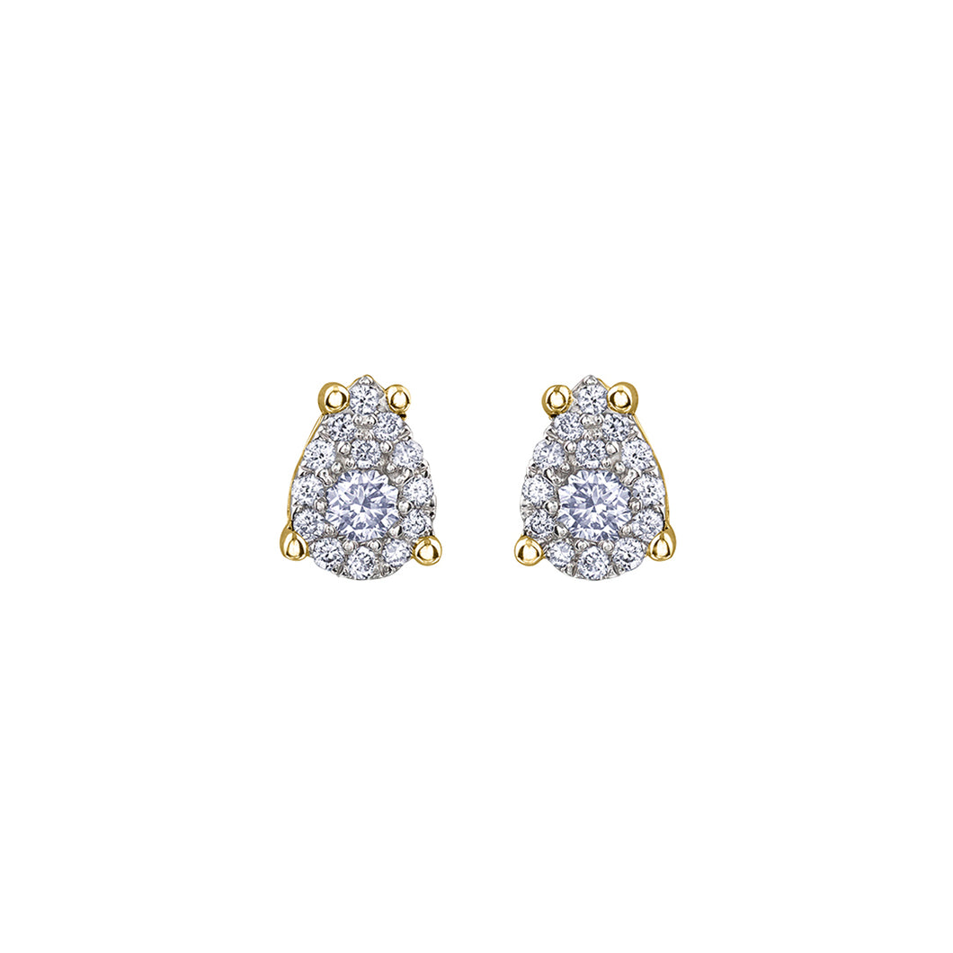151147 10KT Yellow Gold .16CT TW Diamond Pear Shaped Earrings