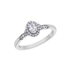 020186 OUT OF STOCK PLEASE ALLOW 3-4 WEEKS FOR DELIVERY 14KT White Gold  0.44CT TW Oval Center Diamond Ring