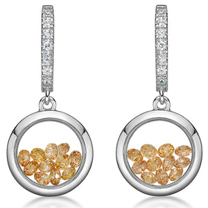 291180 ASTRA Sterling Silver November, Power of the Sun, Cubic Zirconia Earrings *50% OFF FINAL SALE*