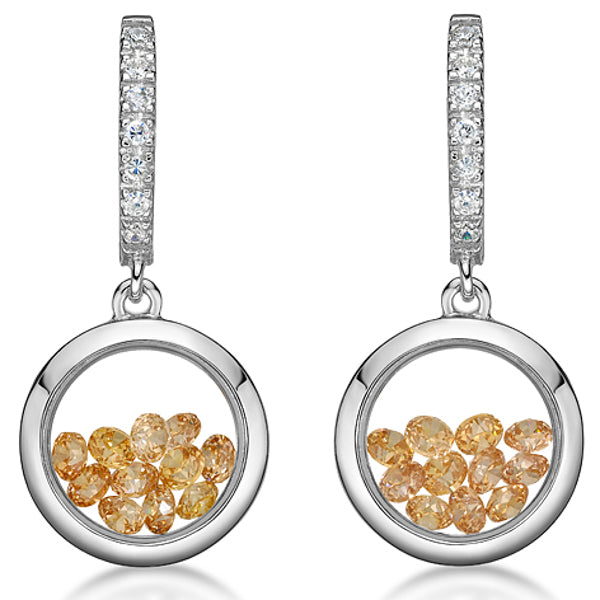 291180 ASTRA Sterling Silver November, Power of the Sun, Cubic Zirconia Earrings *50% OFF FINAL SALE*