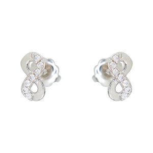 231399 10K White Gold Protective Twist-back Infinity Children's Stud Earrings
