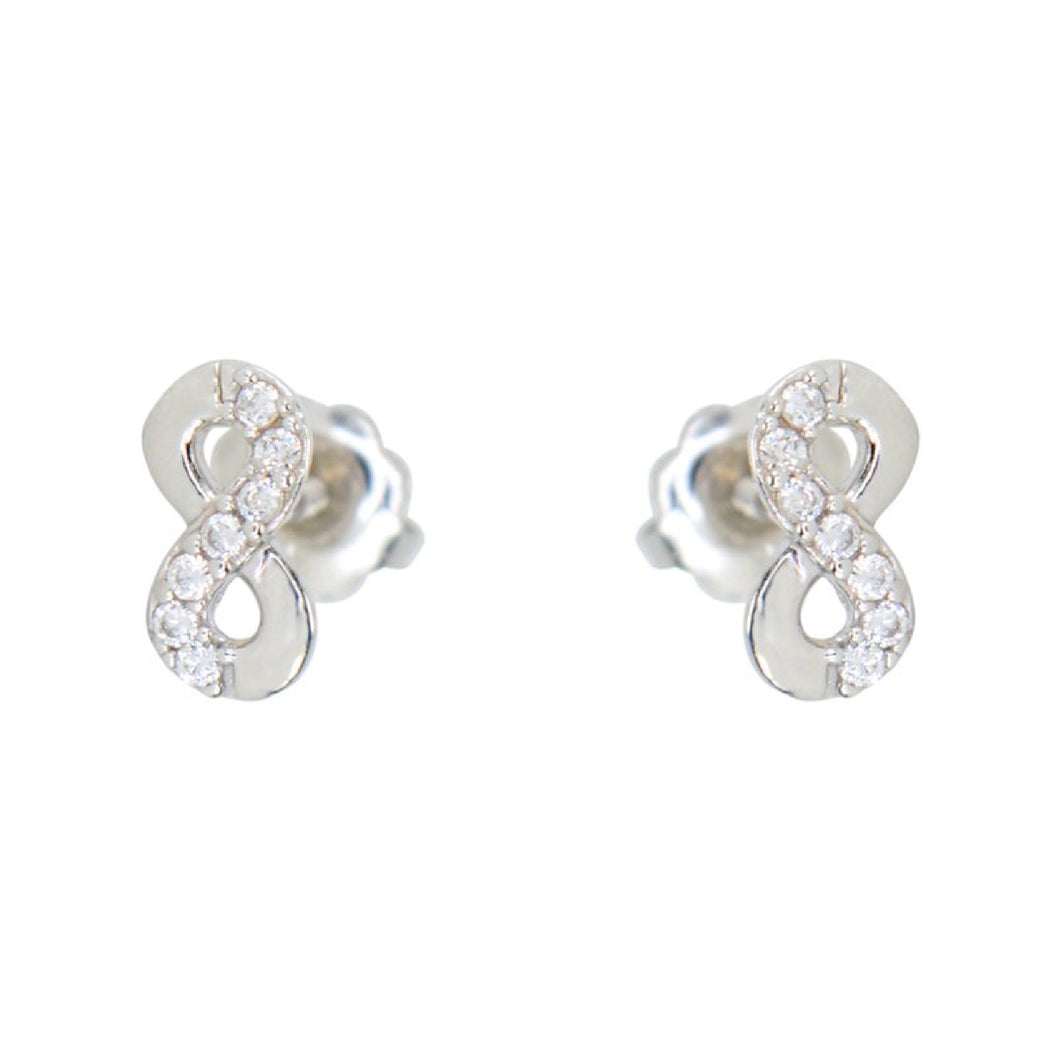 231399 10K White Gold Protective Twist-back Infinity Children's Stud Earrings