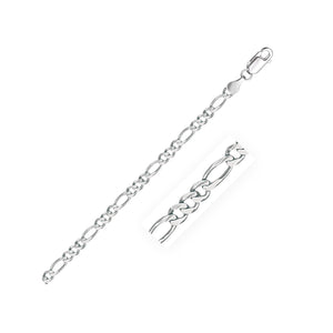 310053 8.5" 6.0mm wide Sterling Silver Figaro Chain Bracelet